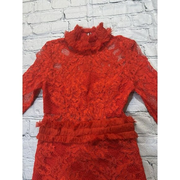 ALEXIS Wilhelmina Red Lace Mini Dress Sz XS - Picture 12 of 16